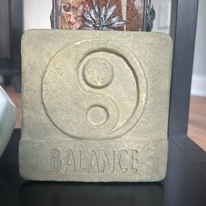 Yin & Yang Plaque Wall Art Cut Stone Calligraphy ‘BALANCE’